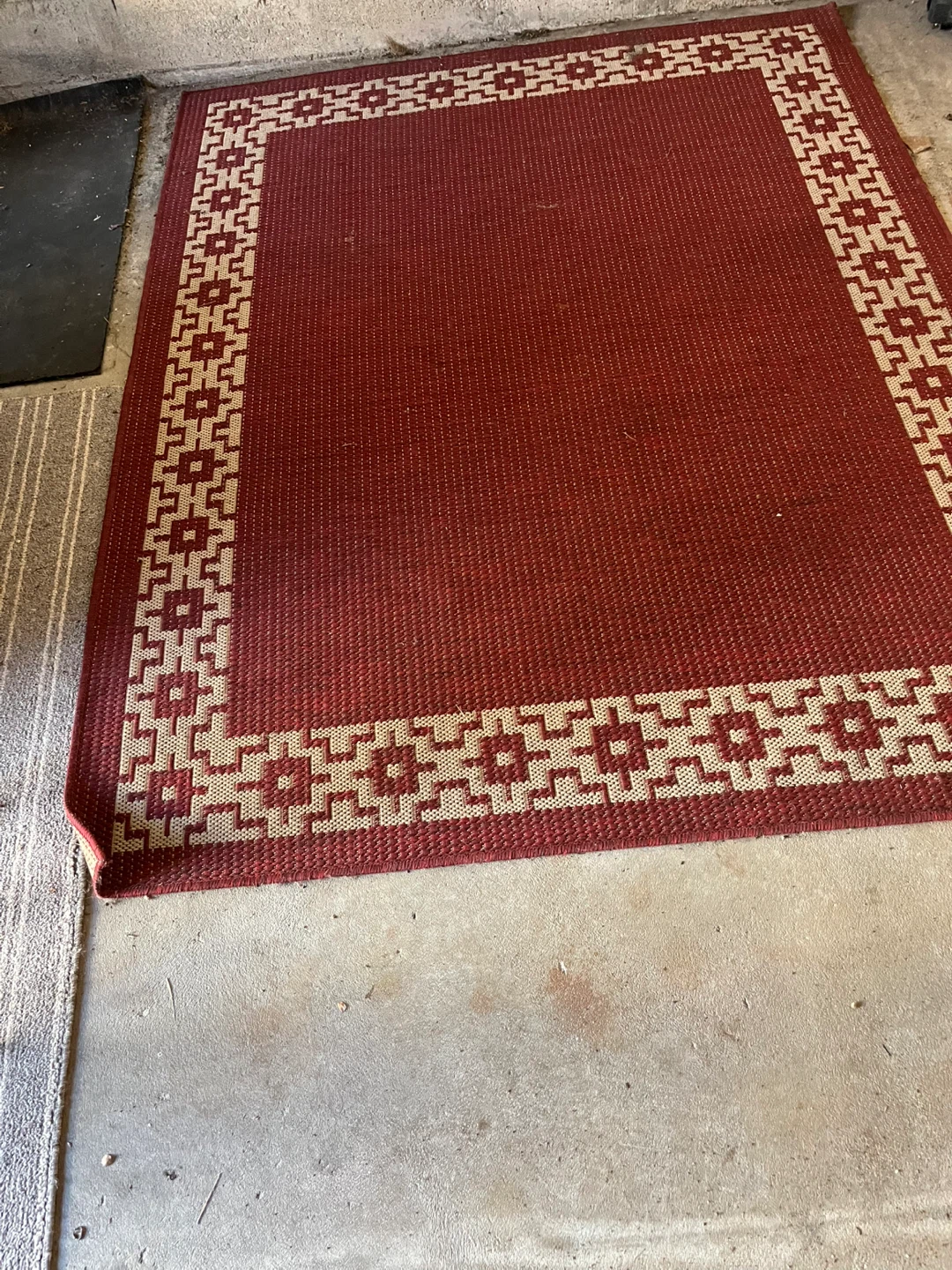 Brick Red/Beige Pattern Outdoor Area Rug - photo 3