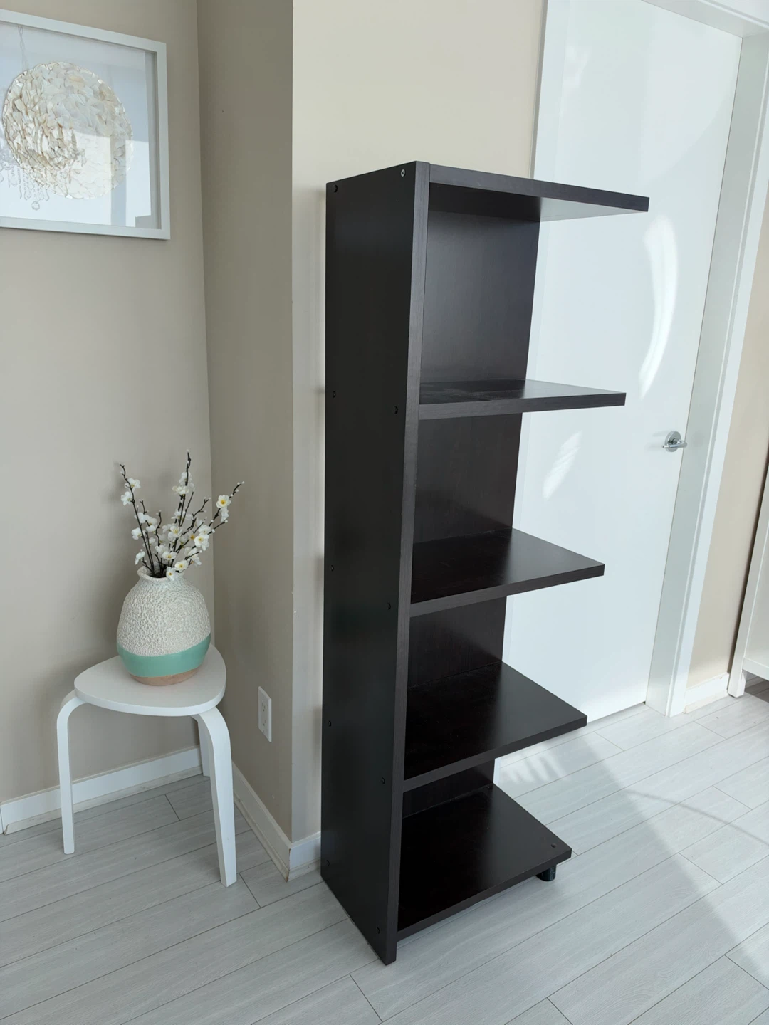 Dark Brown 5-Tier Bookshelf