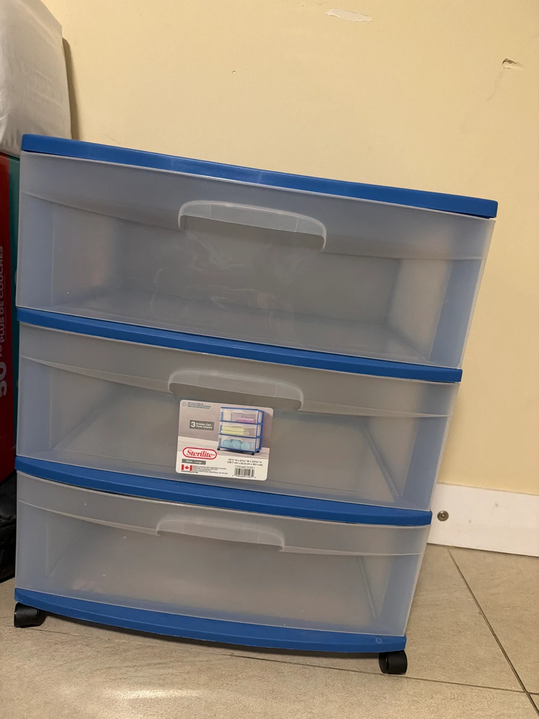 Sterilite 3-Drawer Wide Cart