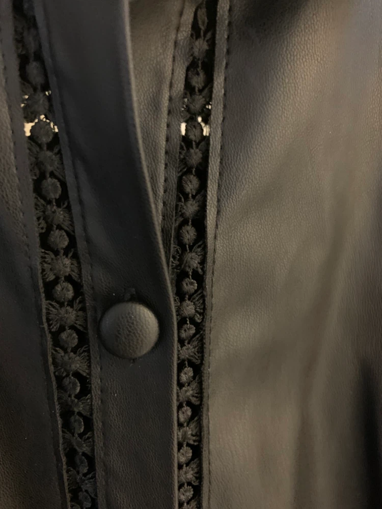 Zara Black Faux Leather Shirt Jacket - photo 2