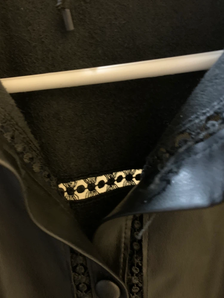 Zara Black Faux Leather Shirt Jacket - photo 3