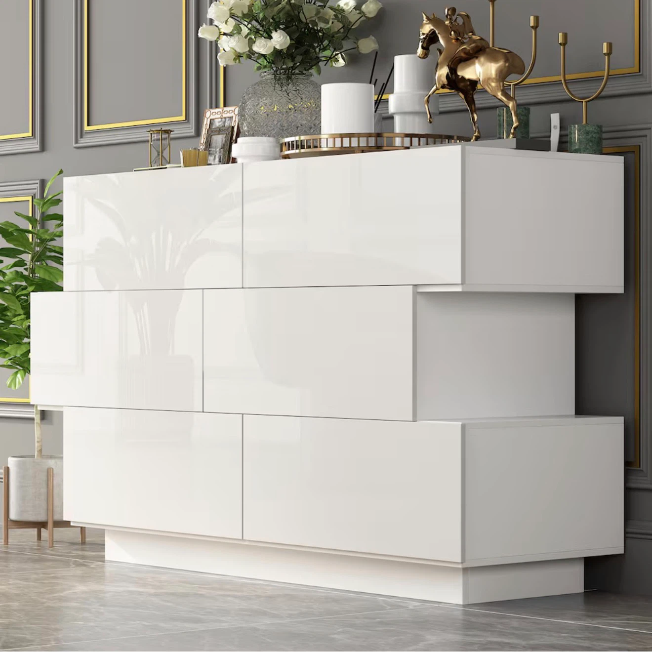 Modern White 6-Drawer Dresser - photo 2