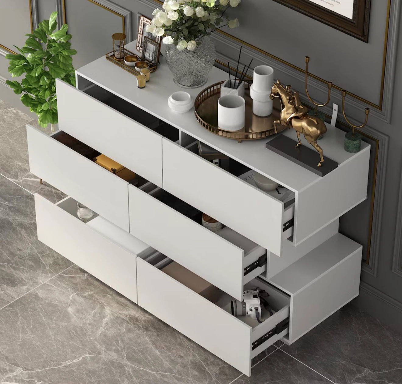 Modern White 6-Drawer Dresser - photo 3