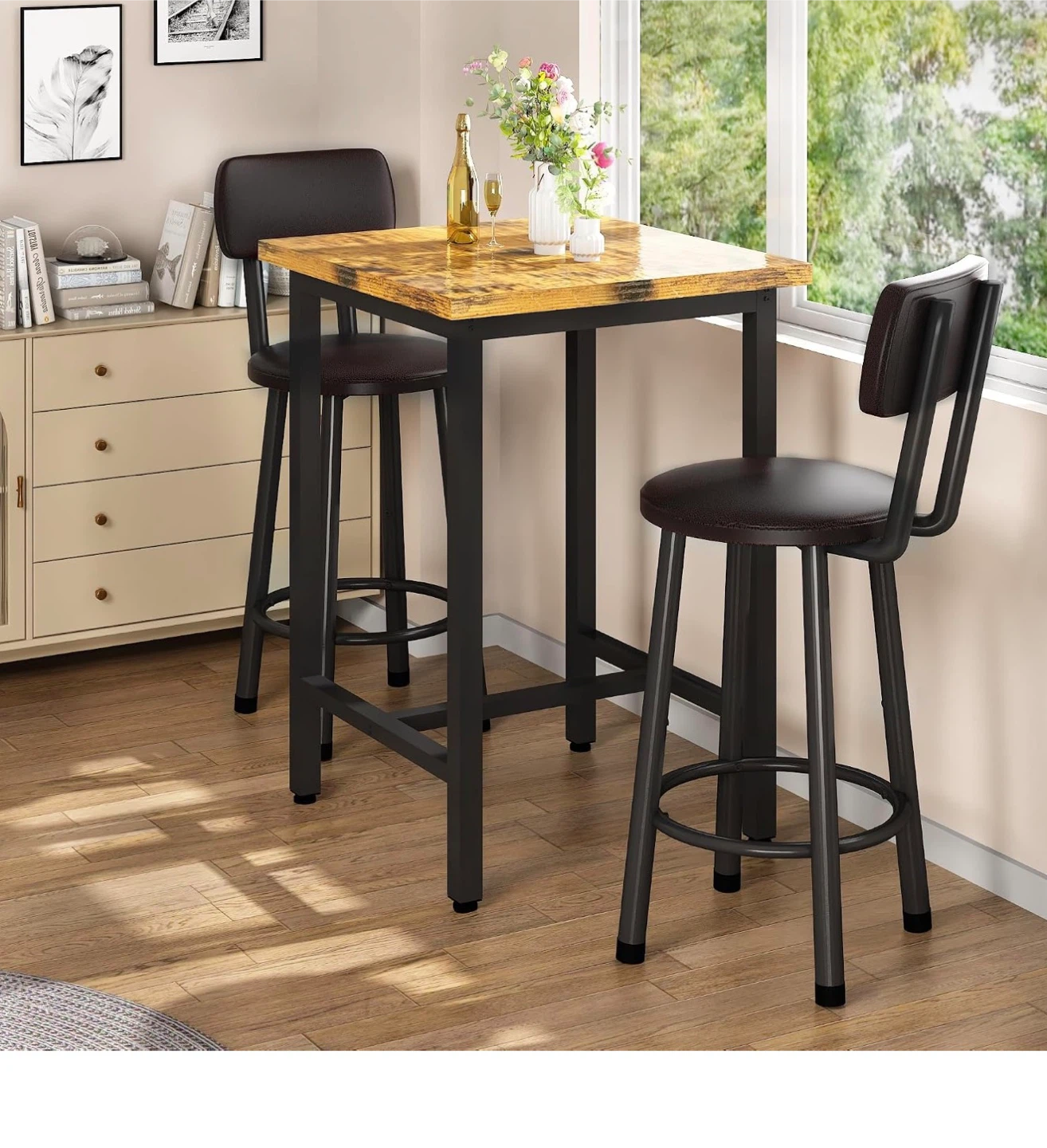 3-Piece Kitchen Bistro Table Set