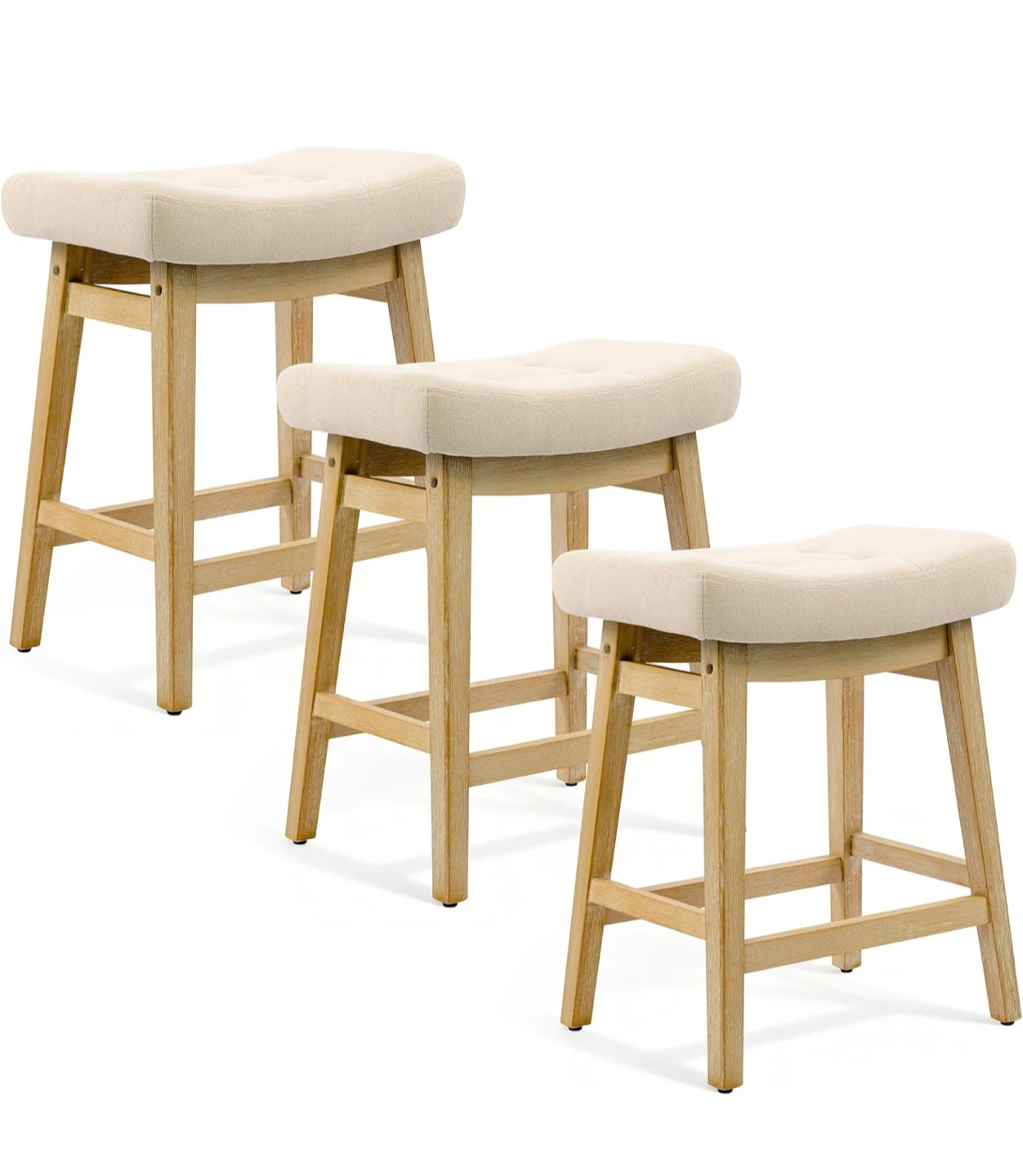 Set of 3 Solid Wood Bar Stools - photo 4