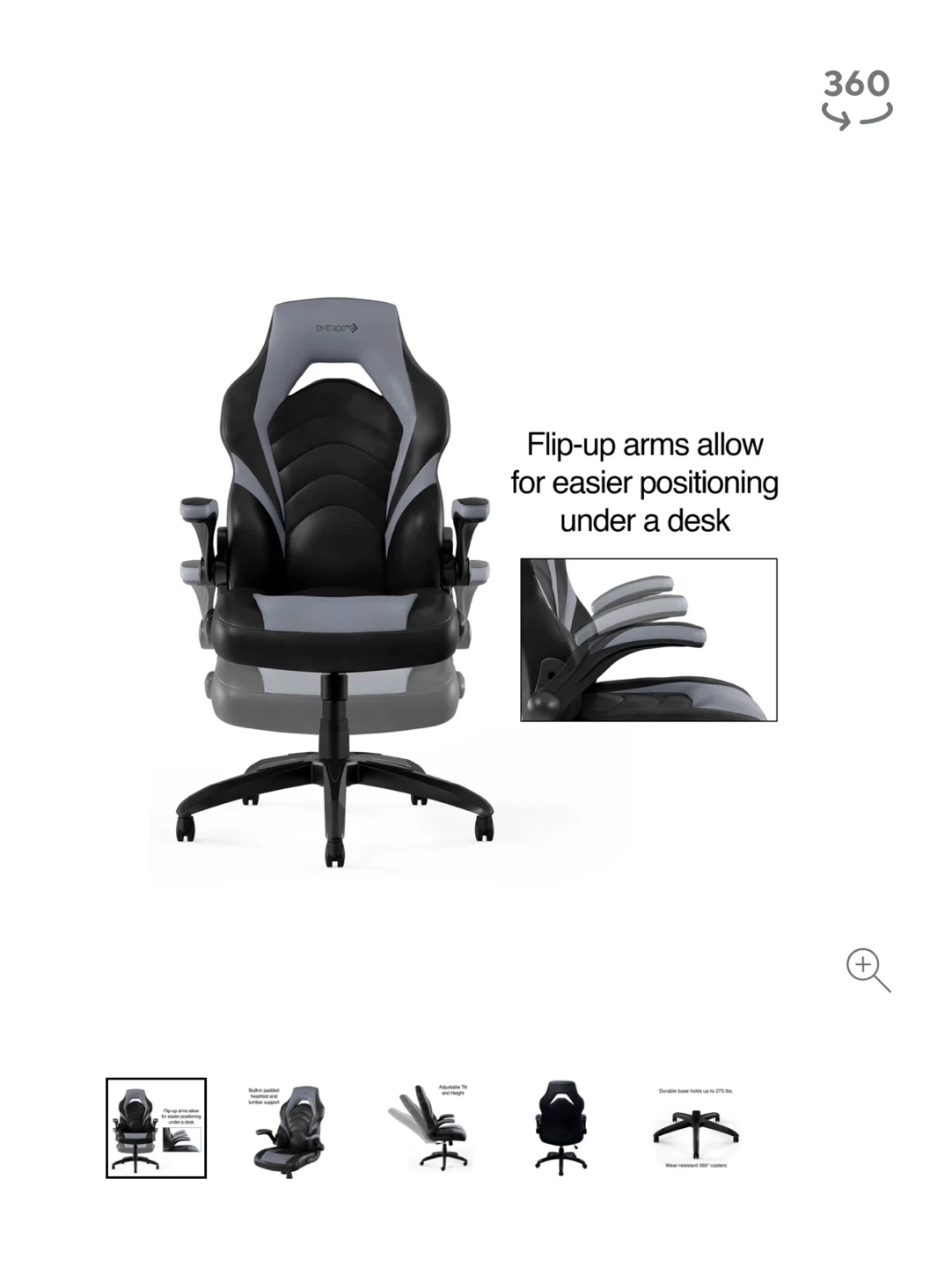 Leather Gaming Chair Emerge Vortex Bonded - photo 5