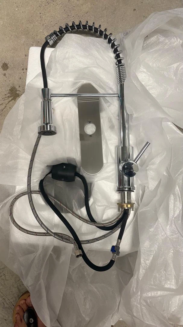 Chrome Kitchen Faucet with Pull-Down Sprayer