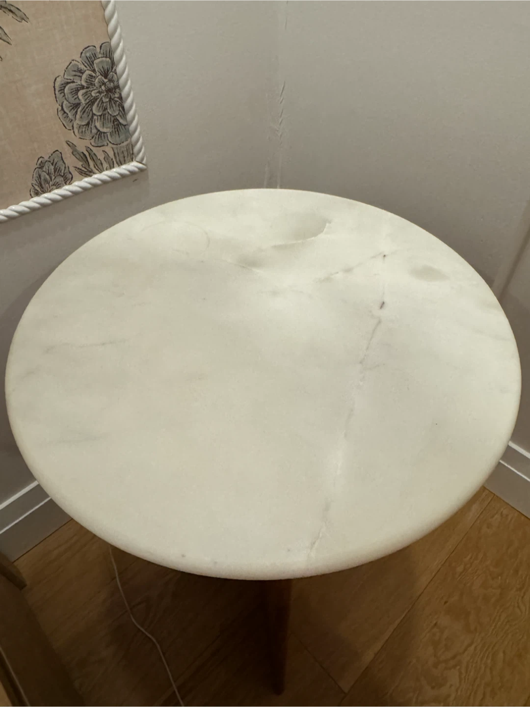 Natural Marble Top Side Table/bedside table set of 2