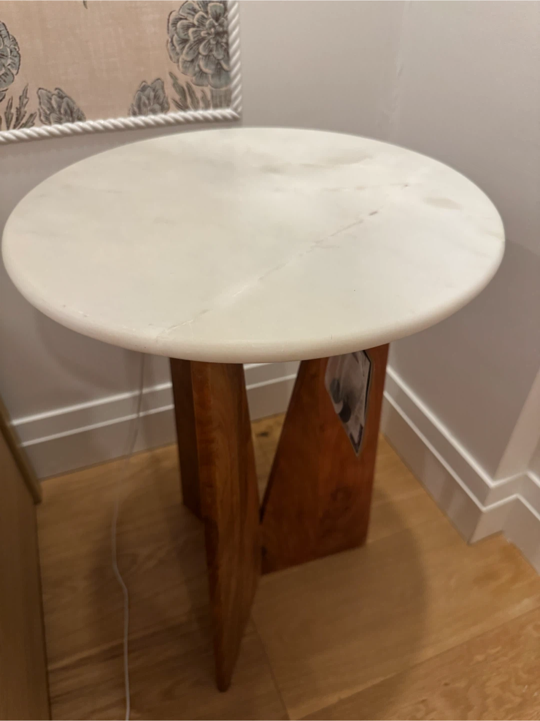 Natural Marble Top Side Table/bedside table set of 2 - photo 3