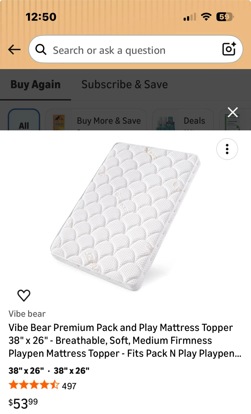 Vibe Bear Pack and Play Mattress Topper
