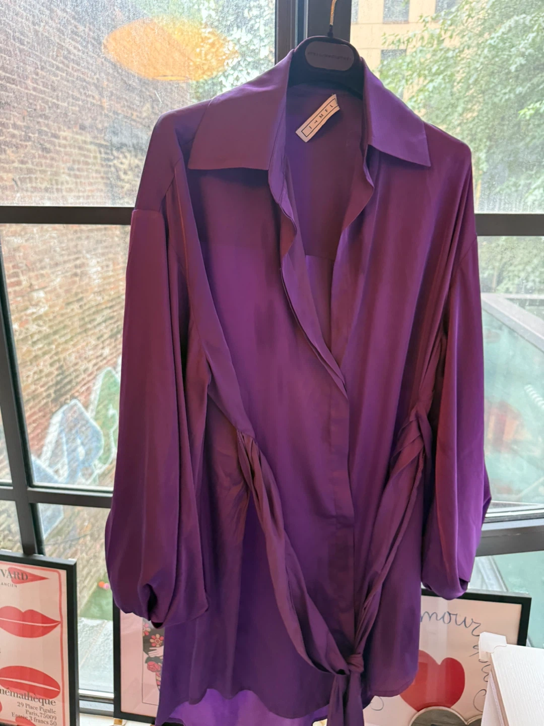 Purple Satin Wrap dress - photo 2