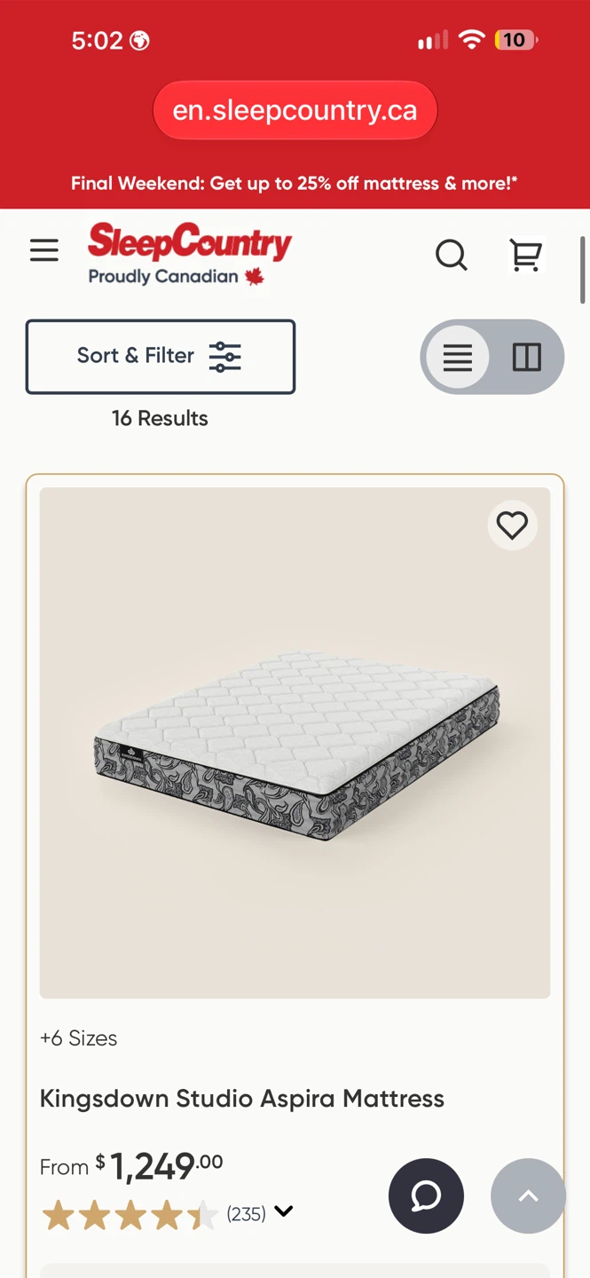 Kingsdown Studio Aspira Mattress and IKEA Bed Frame - photo 3