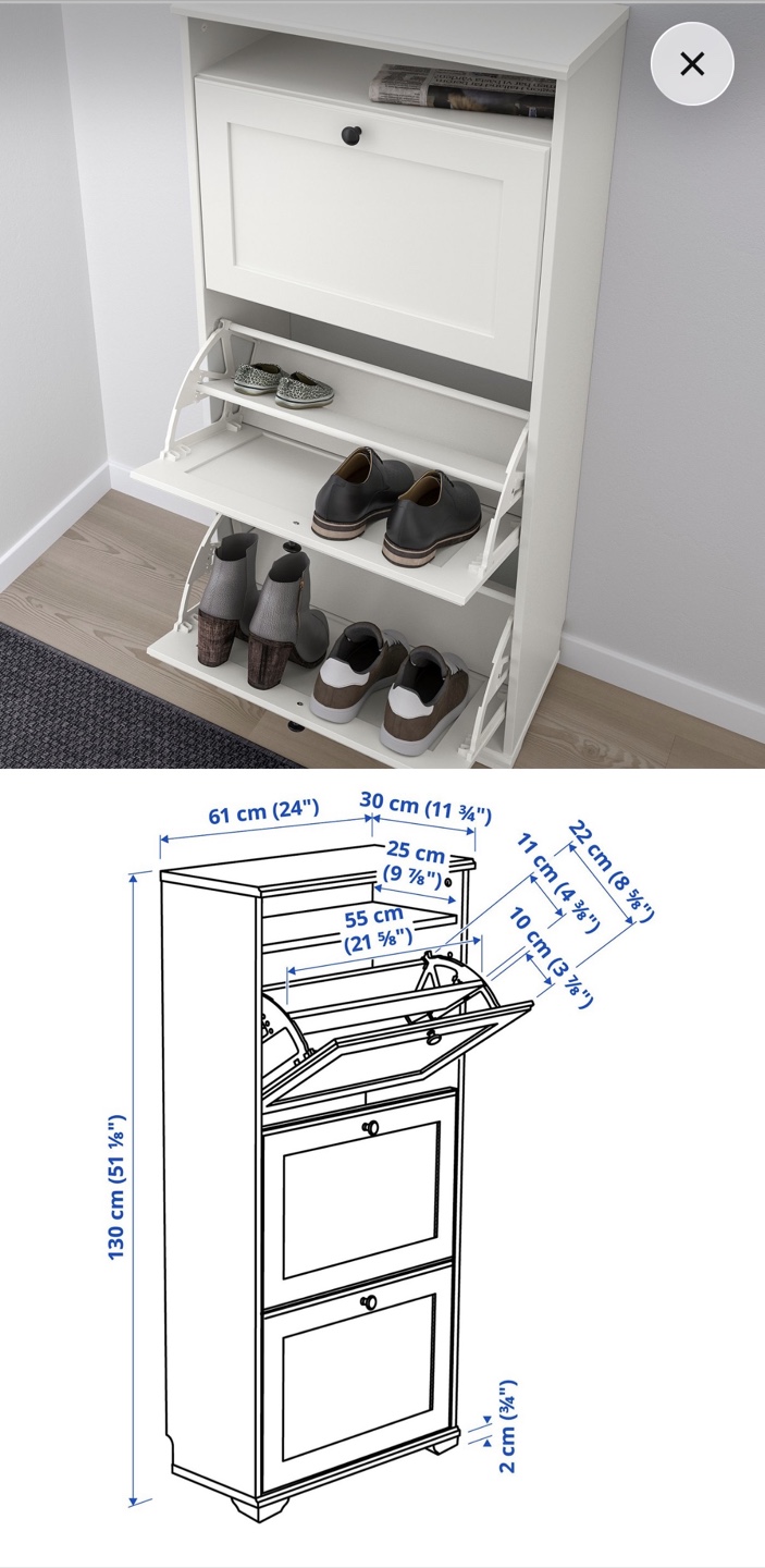 IKEA BRUSALI White Shoe Cabinet– Brand New, Fully Assembled - photo 2