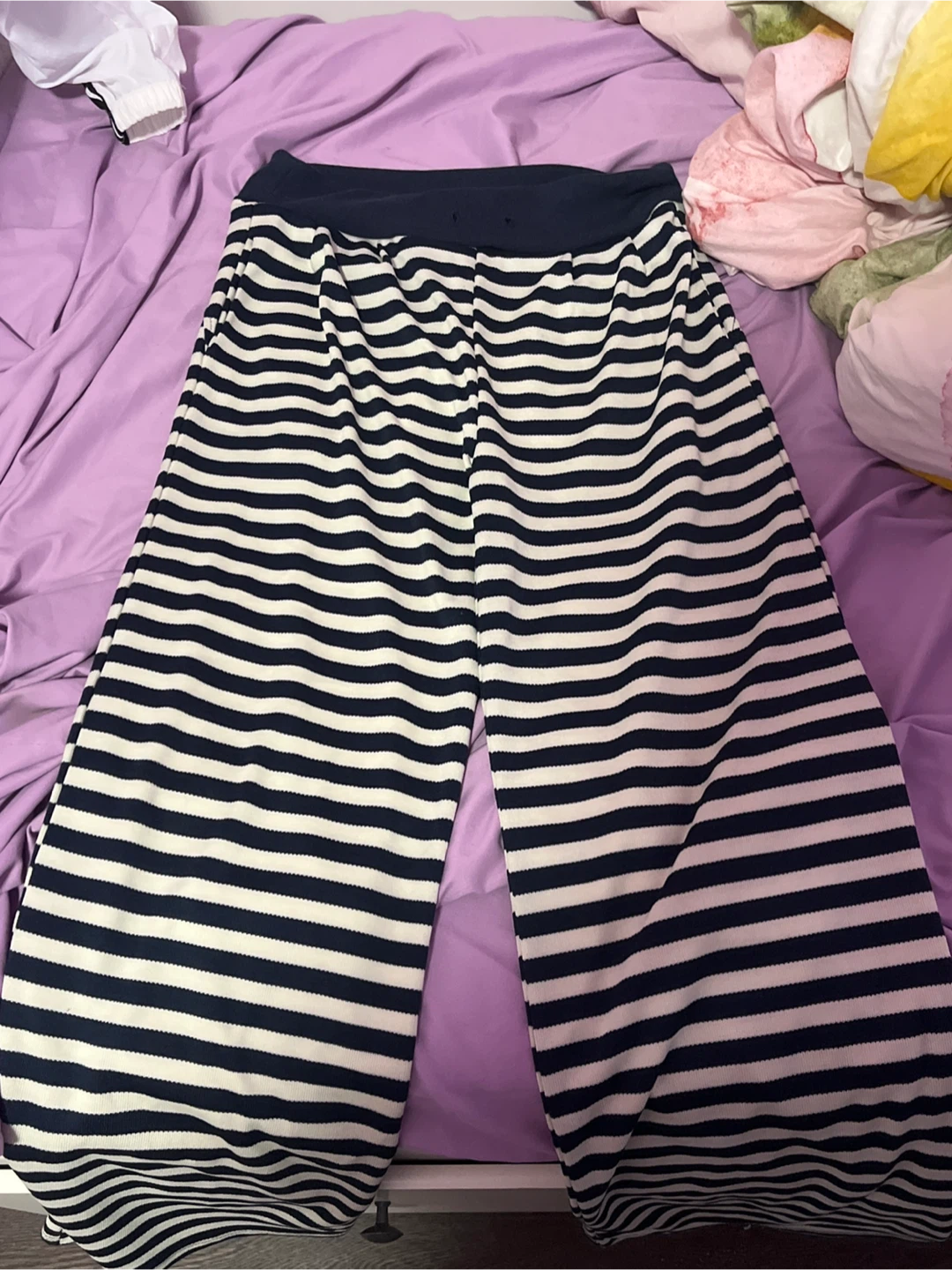 Striped Wide-Leg Lounge Pants