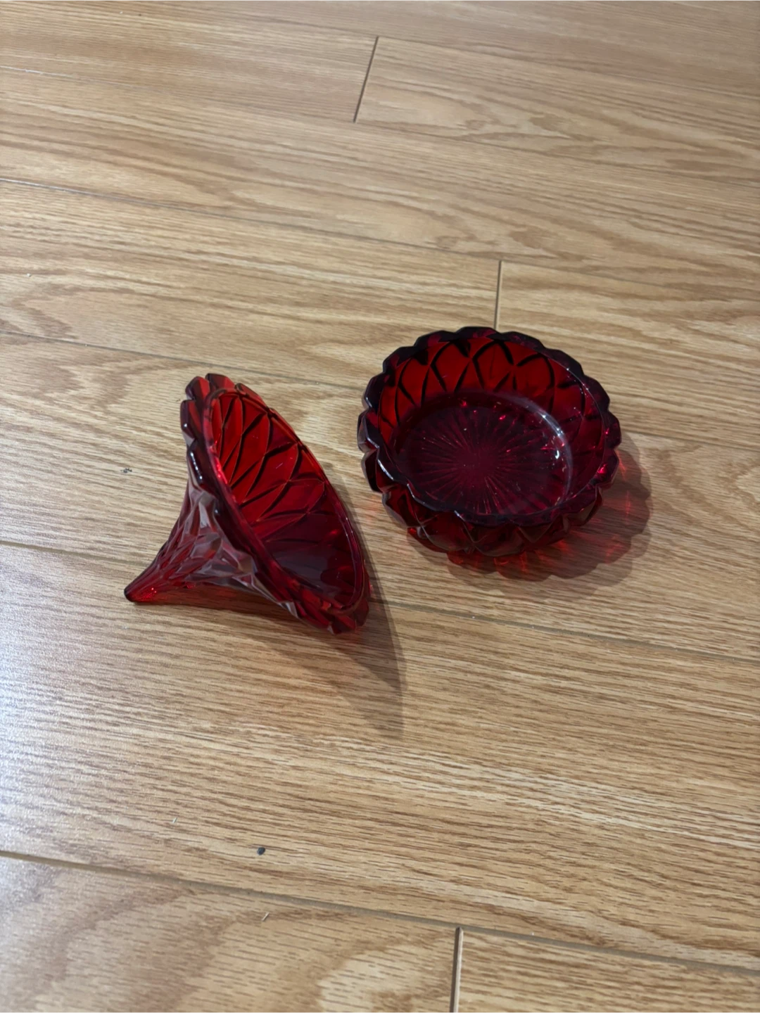 Vintage Ruby Red Glass Hershey Kiss Candy Dish - photo 2