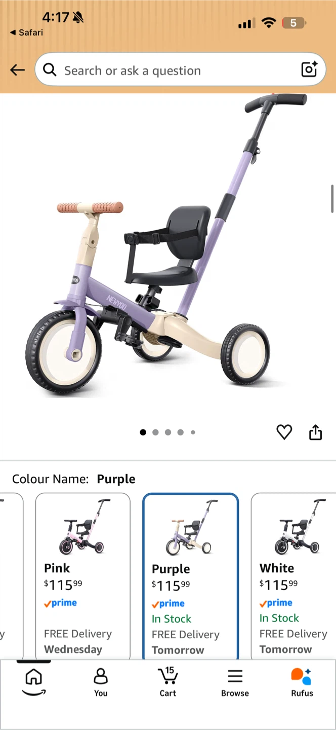 New 5-in-1 Kids Tricycle and Balance Bike - photo 2