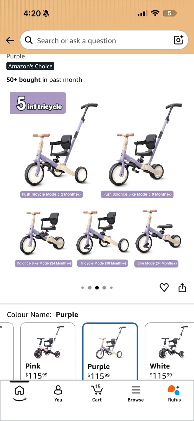 New 5-in-1 Kids Tricycle and Balance Bike - photo 3