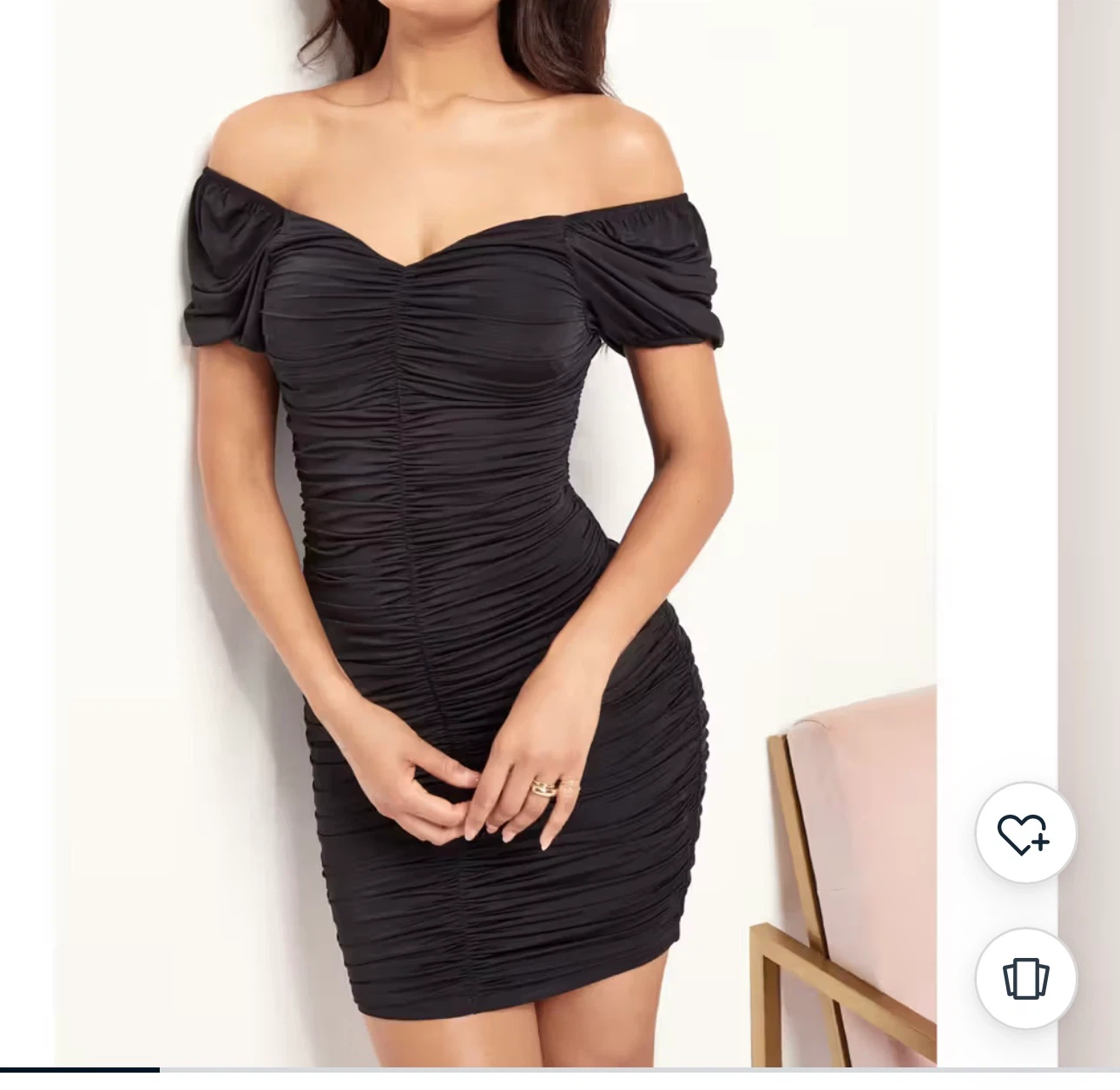 Lipsy Black Ruched Dress US 8 - worn once (less than half price)