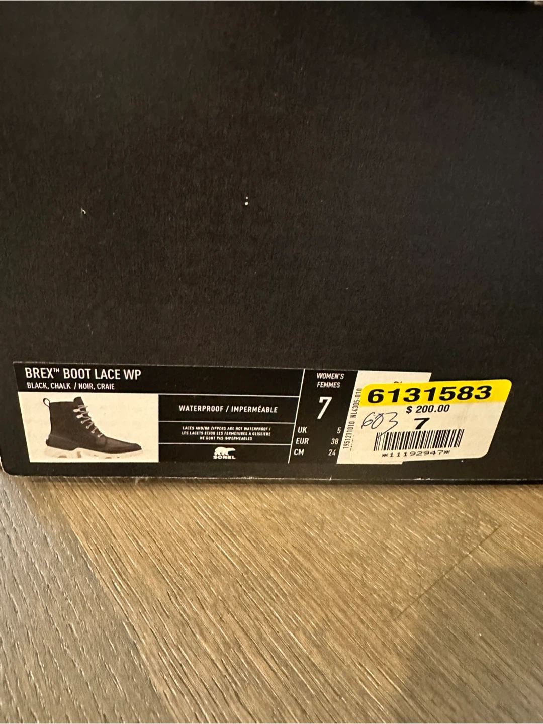 Sorel Brex Lace Waterproof Boots Black Size 7 - photo 2