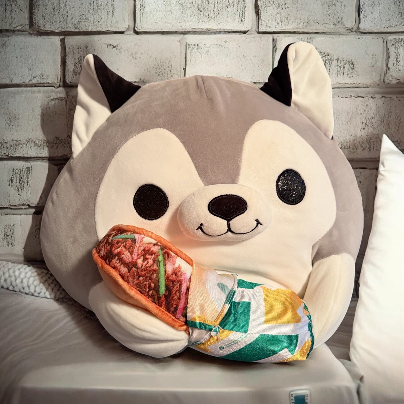 Squishmallows Wolf Holding Burrito Plush