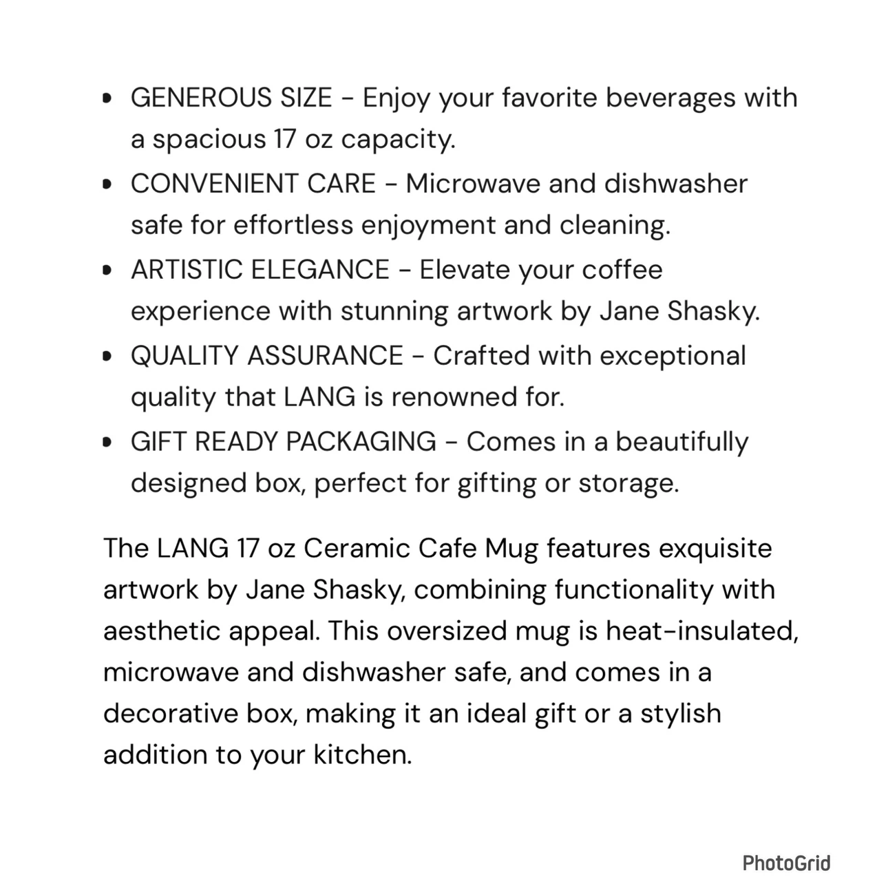 Brand new LANG - 17 oz Ceramic Cafe Mug - photo 5