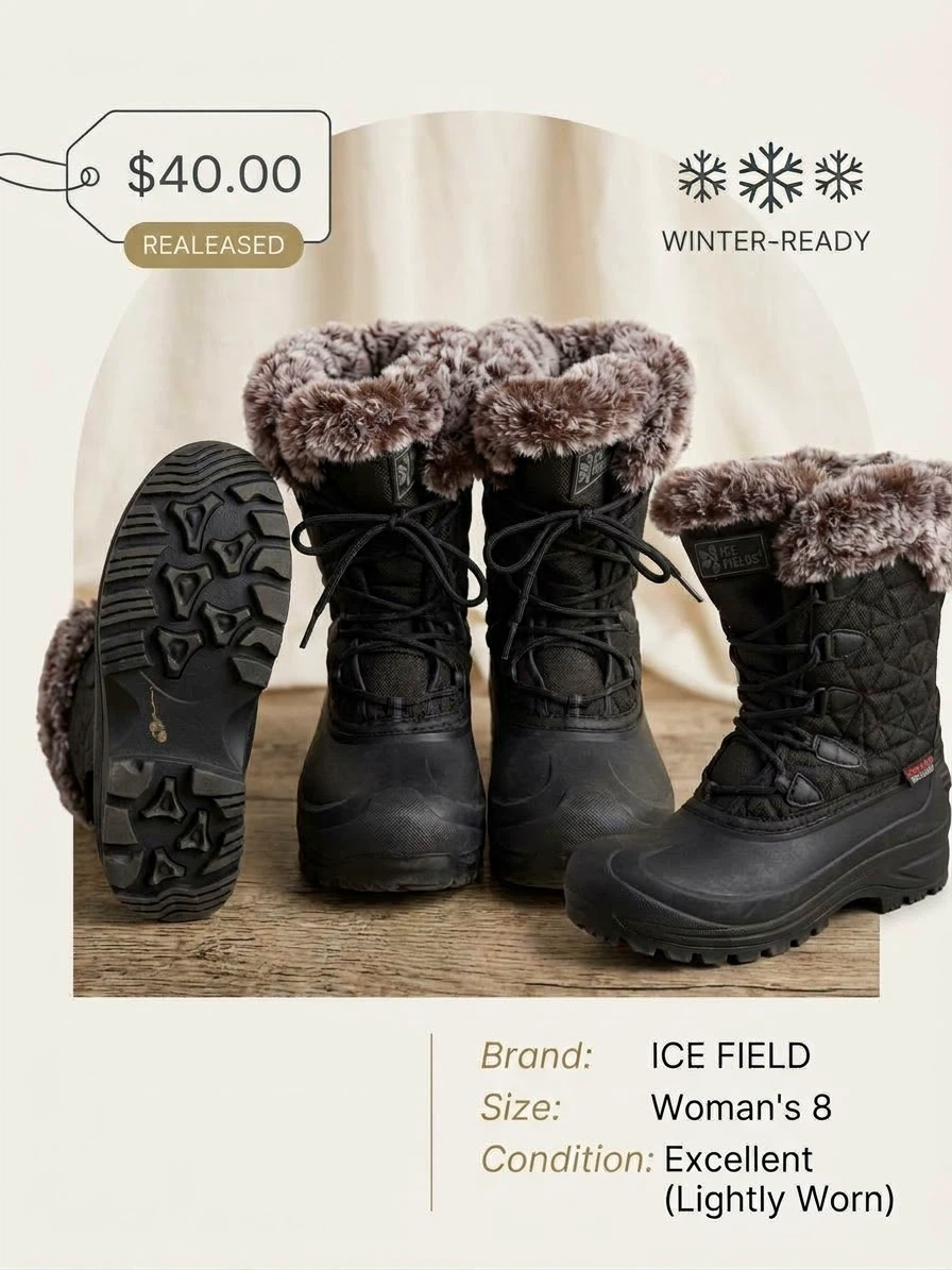 Ice Field Women's Winter Boots Size 8