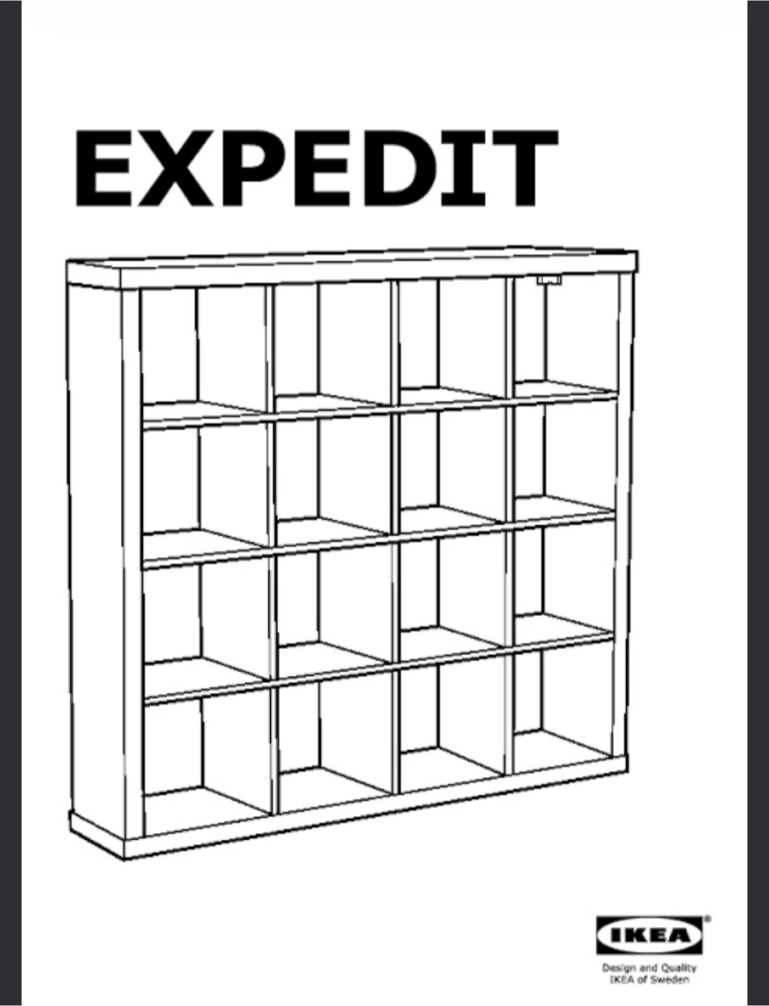 White 4x4 ikea expedit shelf