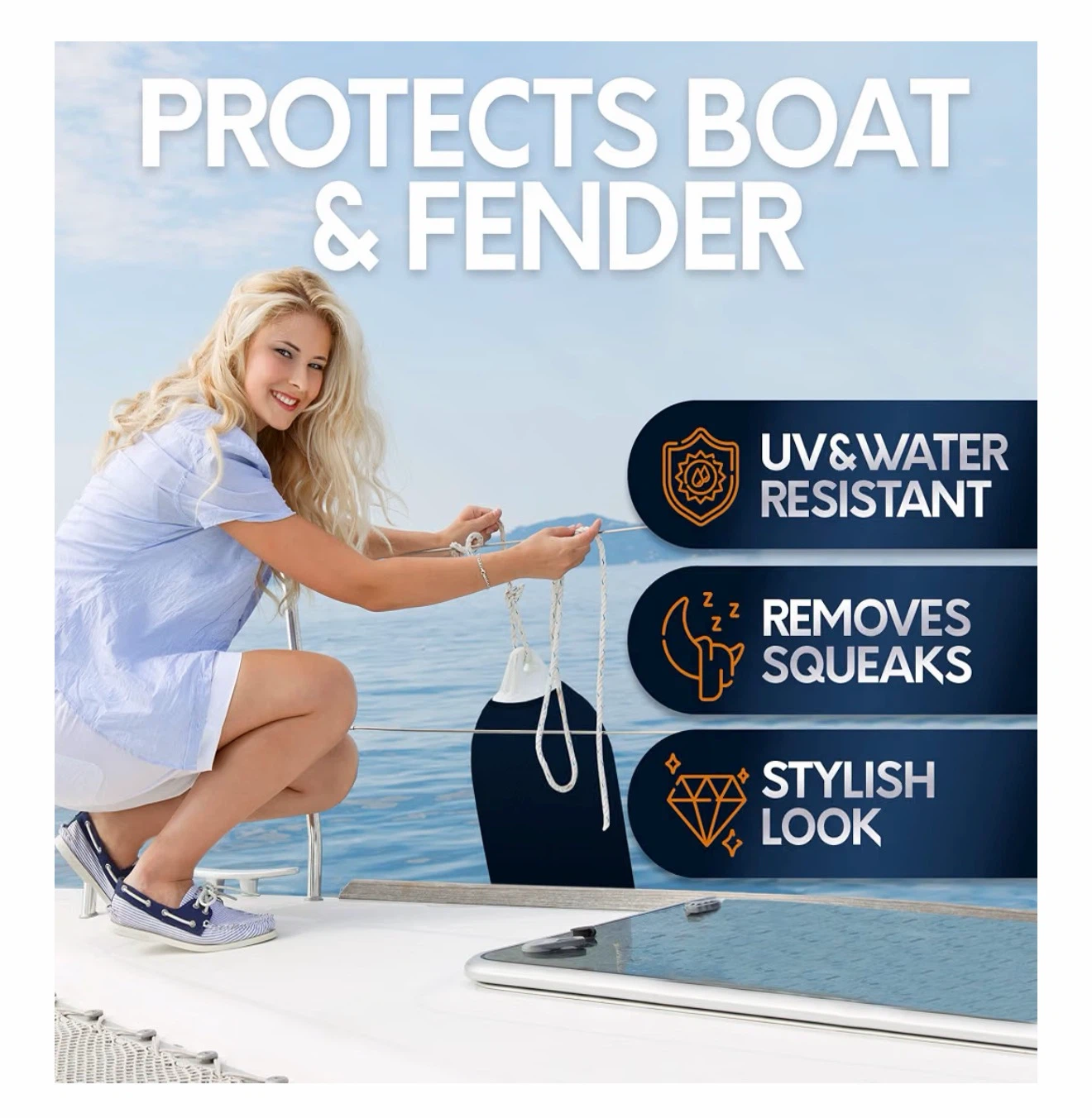 Byllstore Boat Fender Covers - 4 Pack - Navy Blue - photo 4