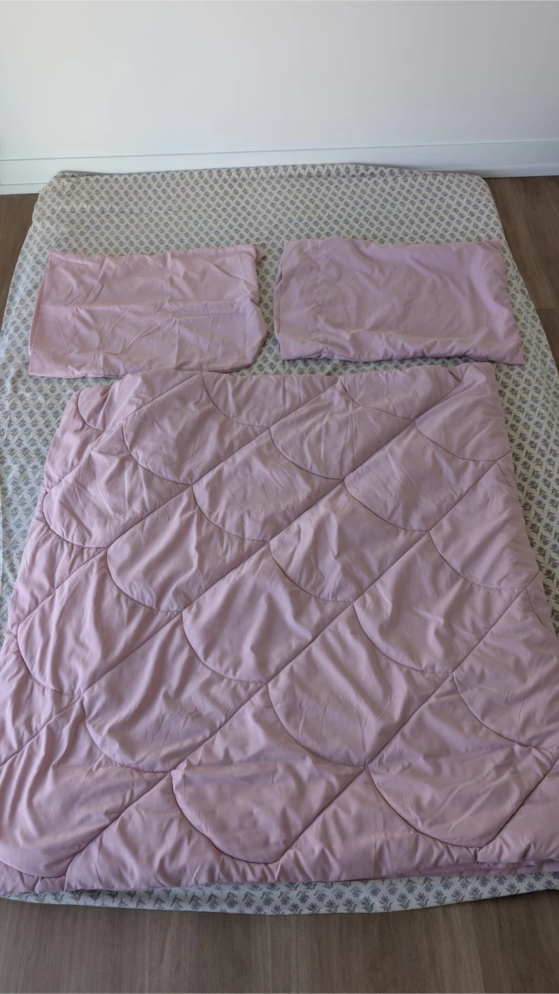 Queen Size Quilted Comforter Set (Pink) - photo 4