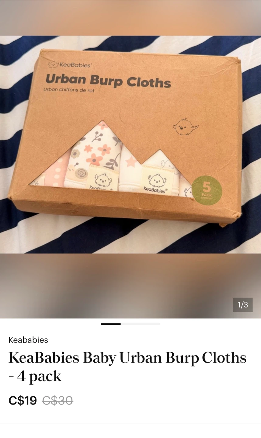 KeaBabies Urban Burp Cloths 4-Pack - photo 4