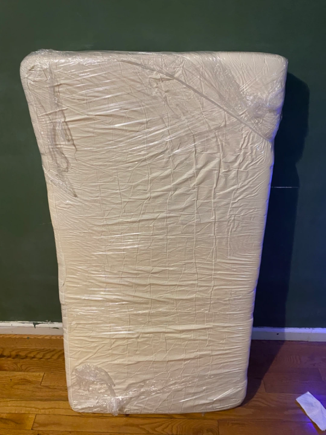 White Wooden Baby Crib with Mattress