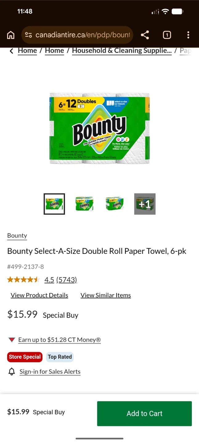 Bounty Select-A-Size Double Roll Paper Towels 6 Pack - photo 3