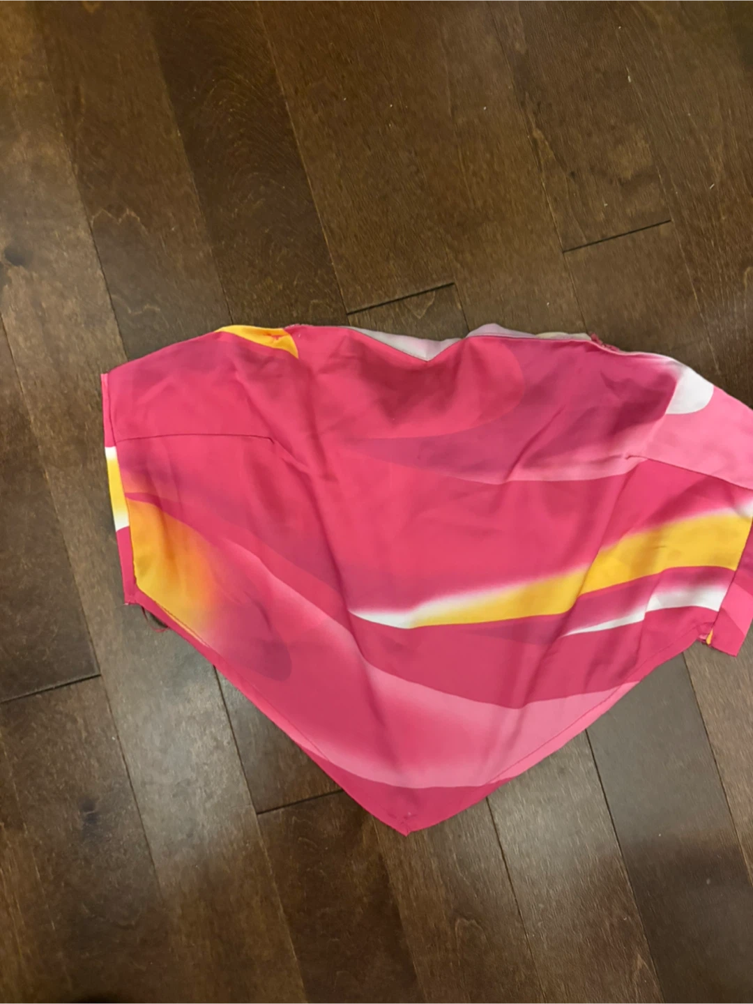 Pink and Yellow Tie-Back Crop Top