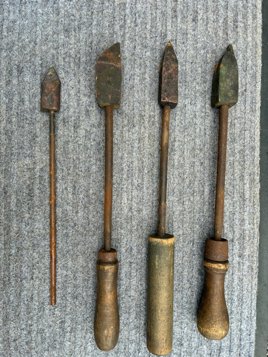 Antique Vintage Soldering Irons – 4 Tinsmith Metal Tools