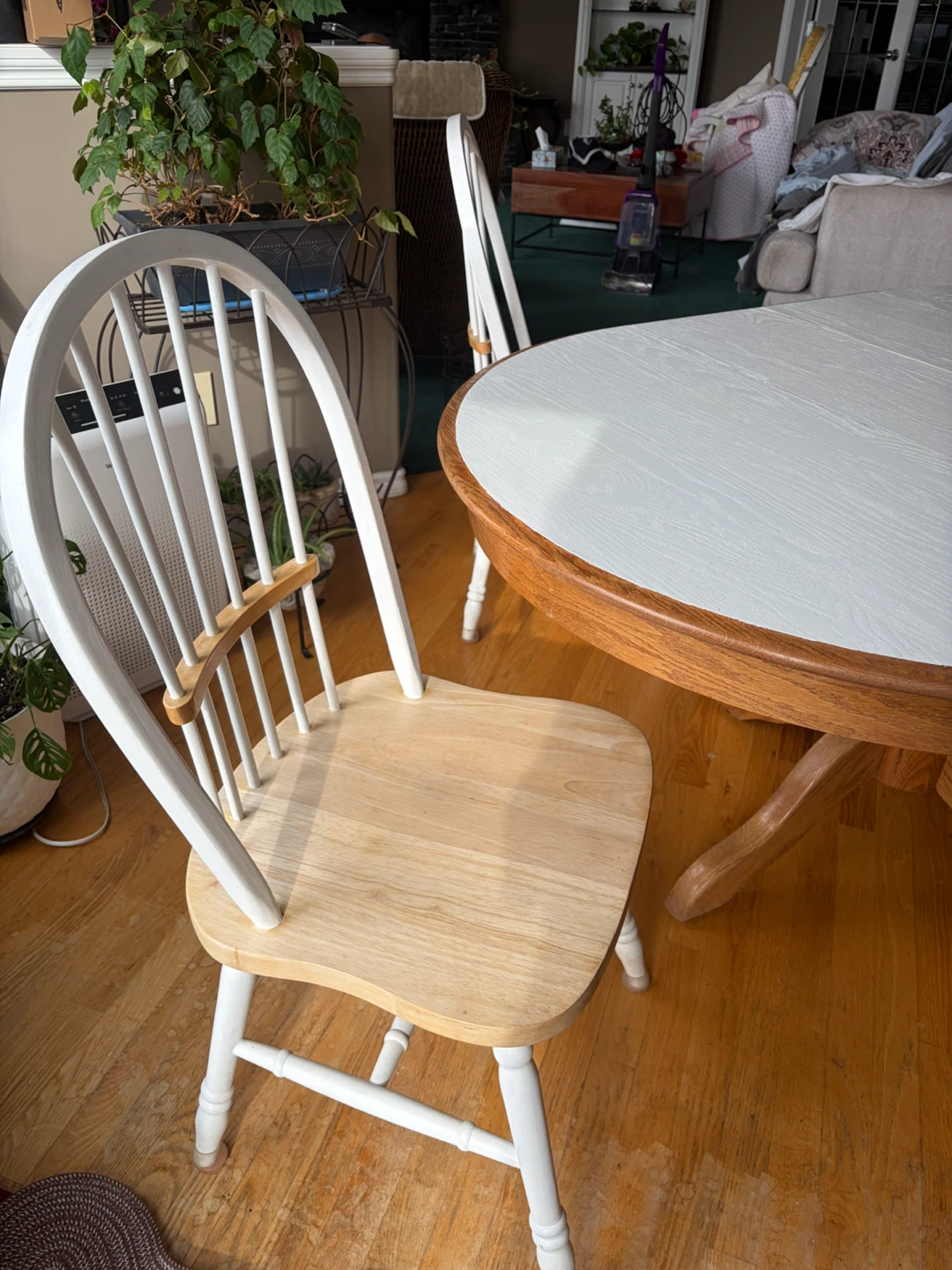 White Oval Dining Table with 4 Chairs - photo 5