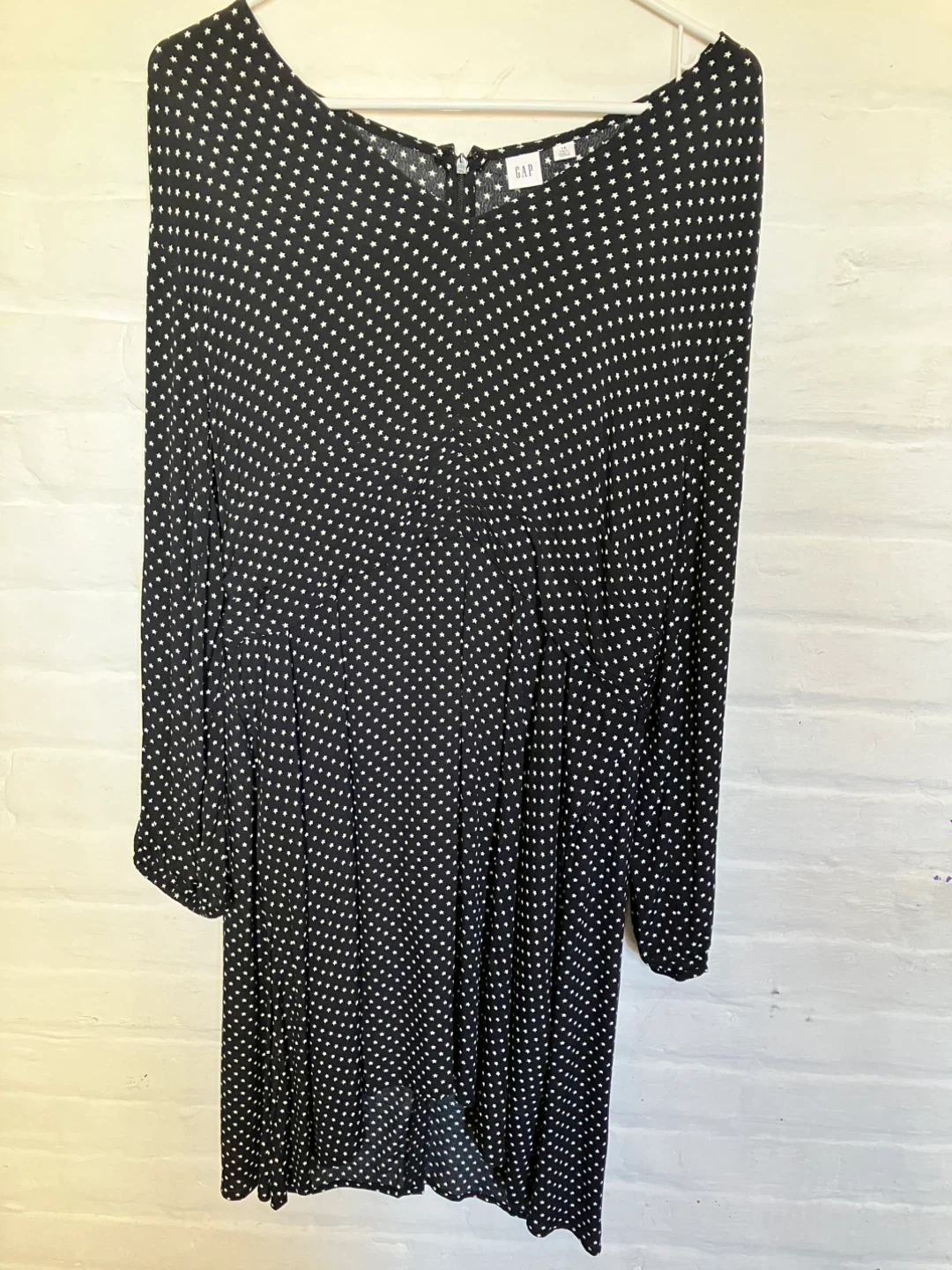 Gap Black Star Print Long Sleeve Dress
