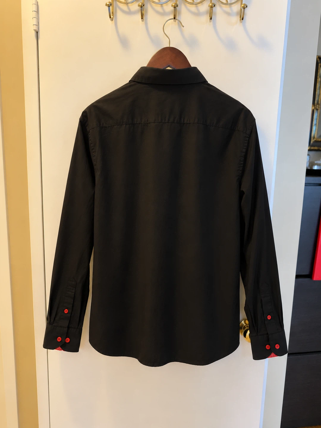 Black Long Sleeve Shirt with Red Details - photo 2