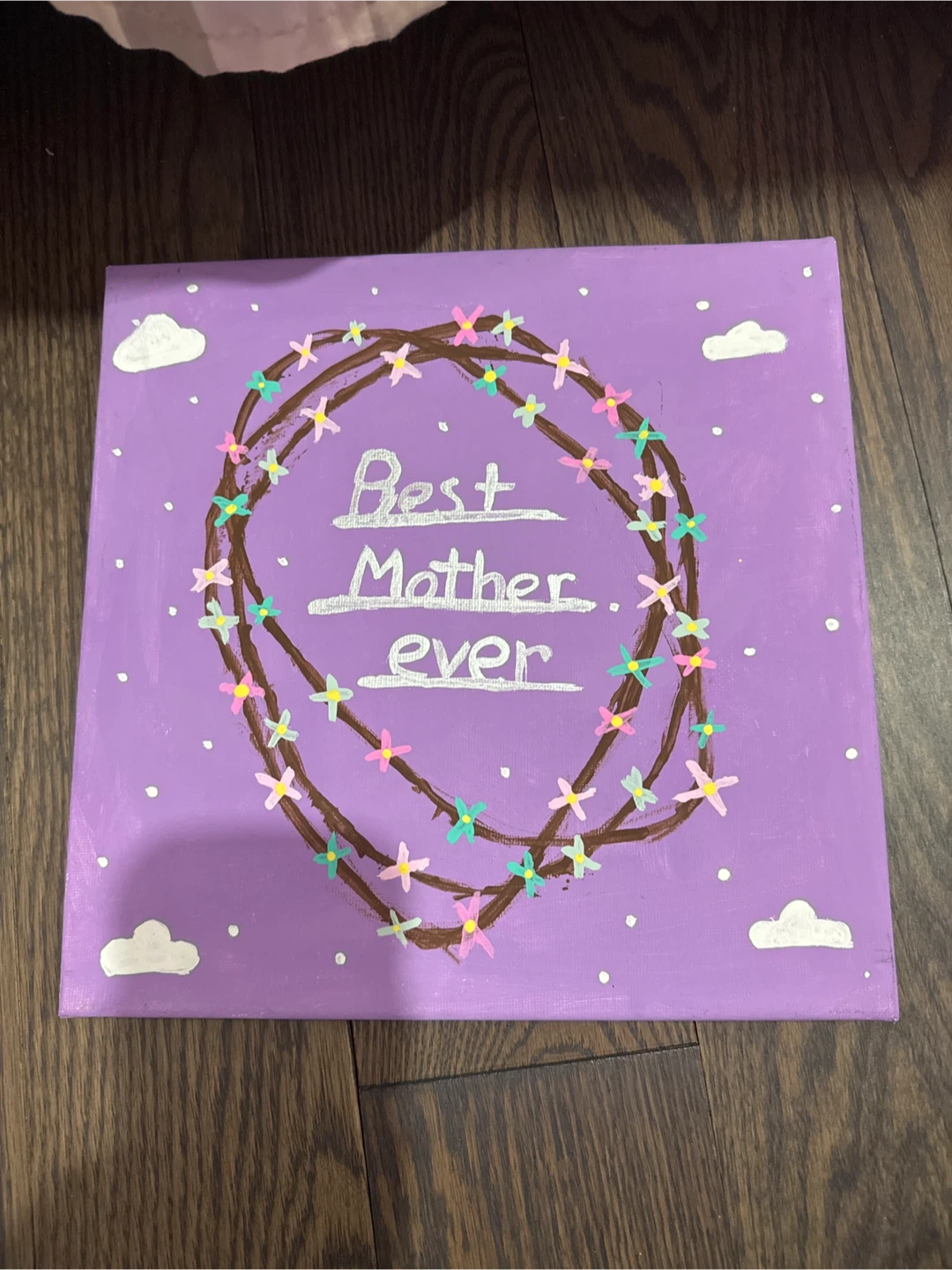 Hand-painted Best Mother Ever Canvas