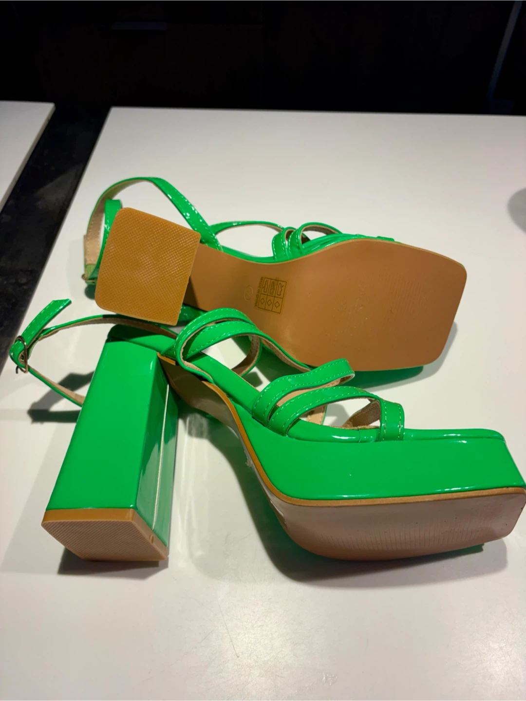 Shein Green Platform Block Heelssize 7 new - photo 3