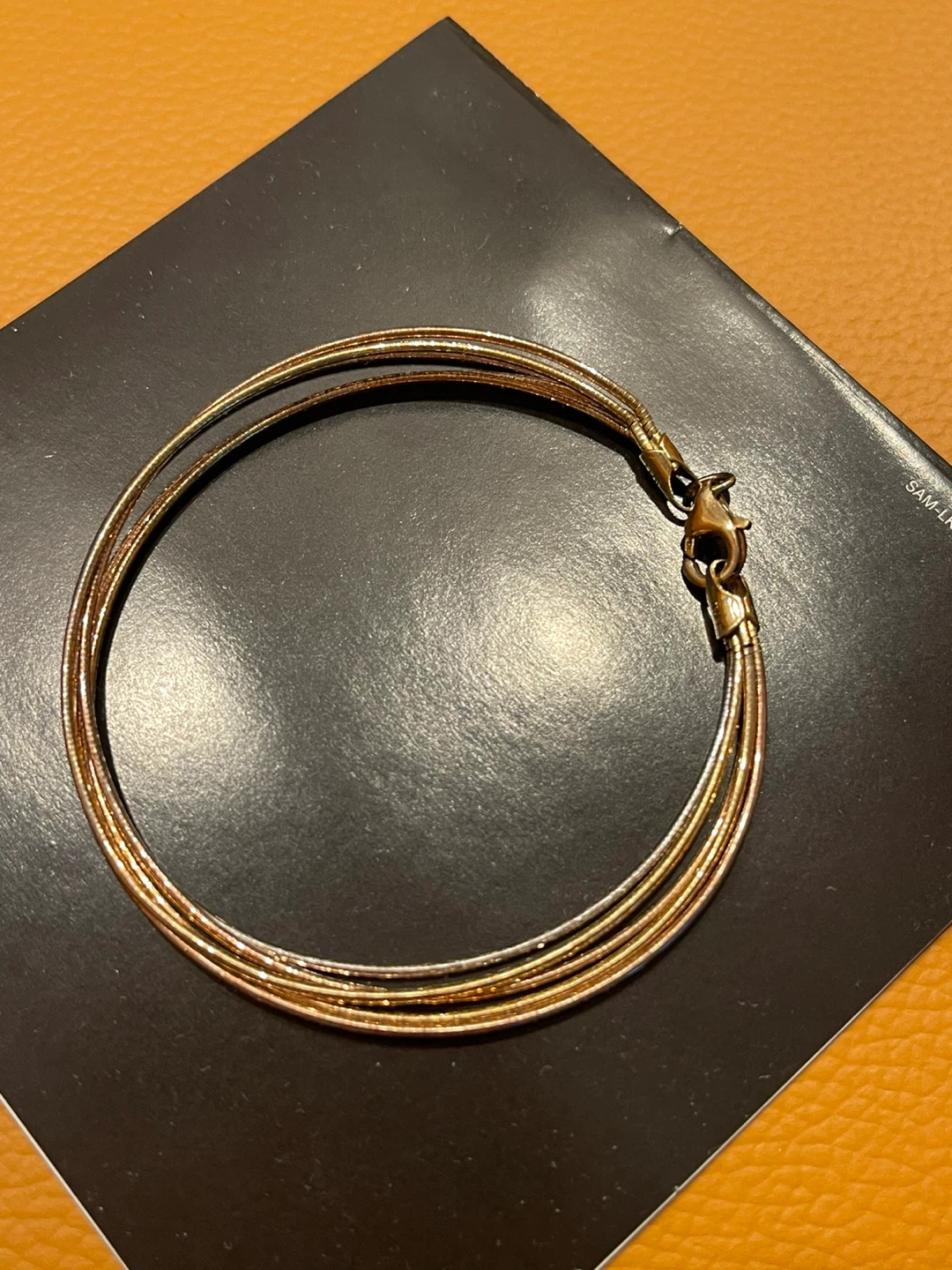 Tri-colour gold tone bracelet sterling silvera