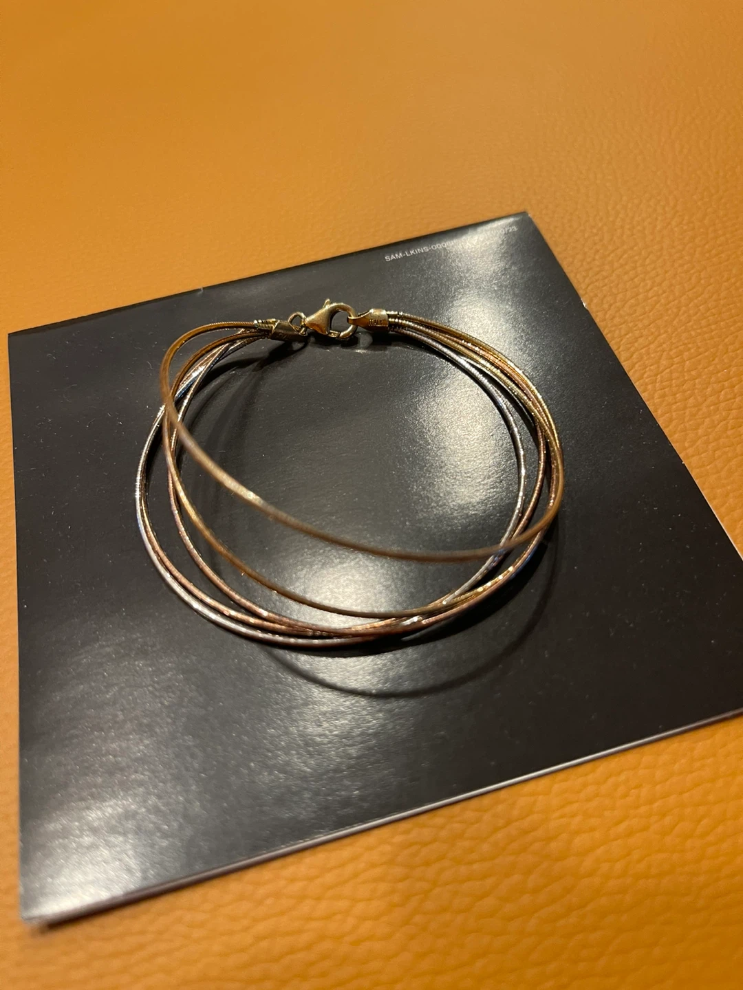 Tri-colour gold tone bracelet sterling silvera - photo 2