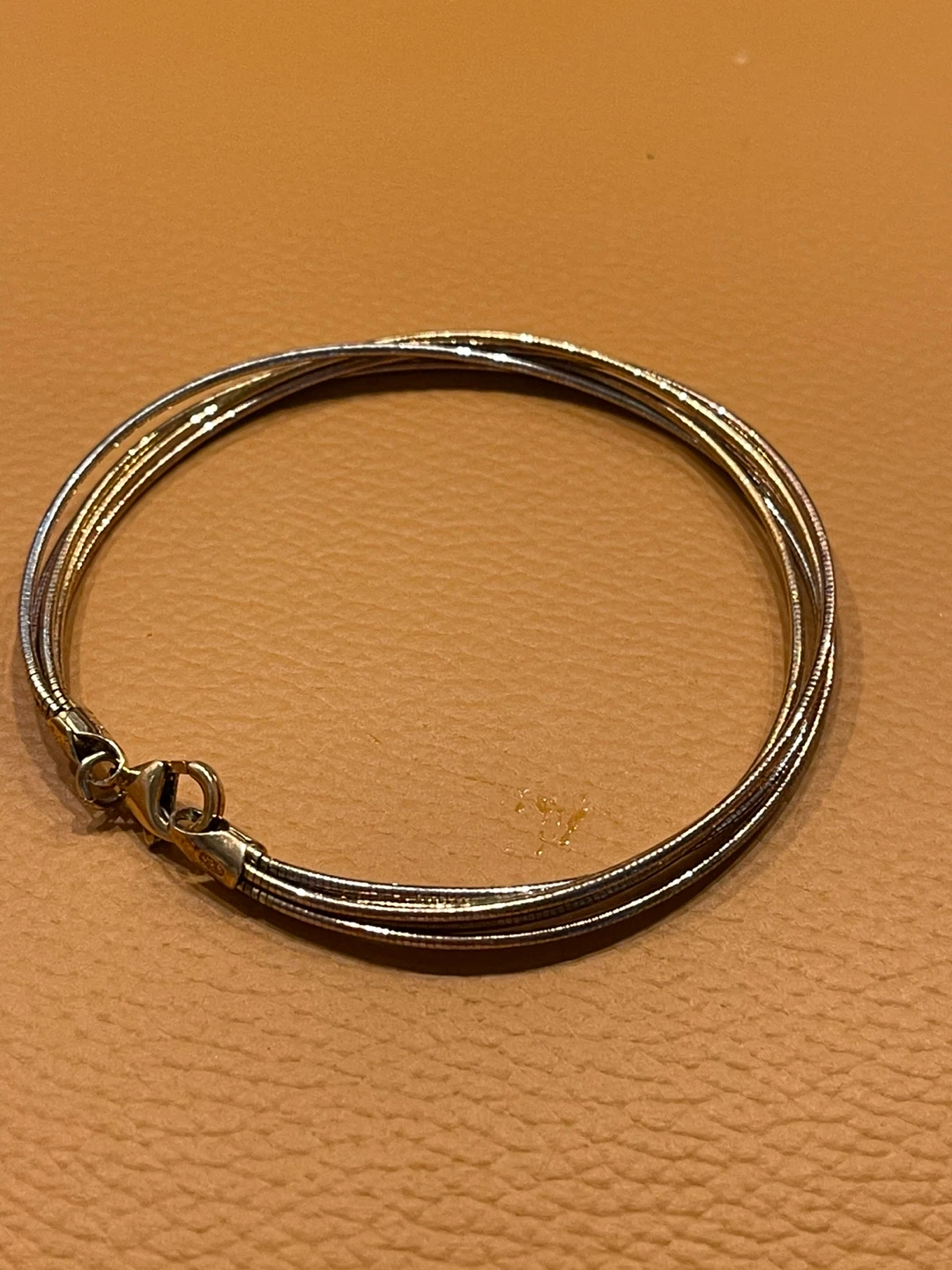 Tri-colour gold tone bracelet sterling silvera - photo 4