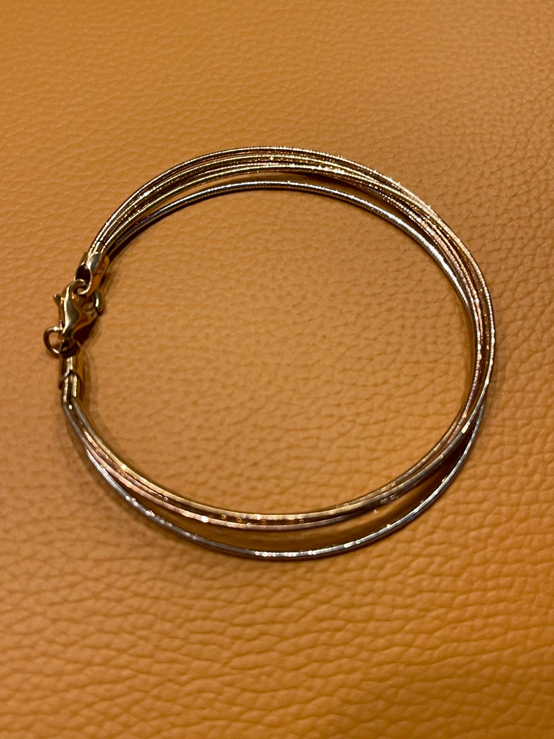 Tri-colour gold tone bracelet sterling silvera - photo 5