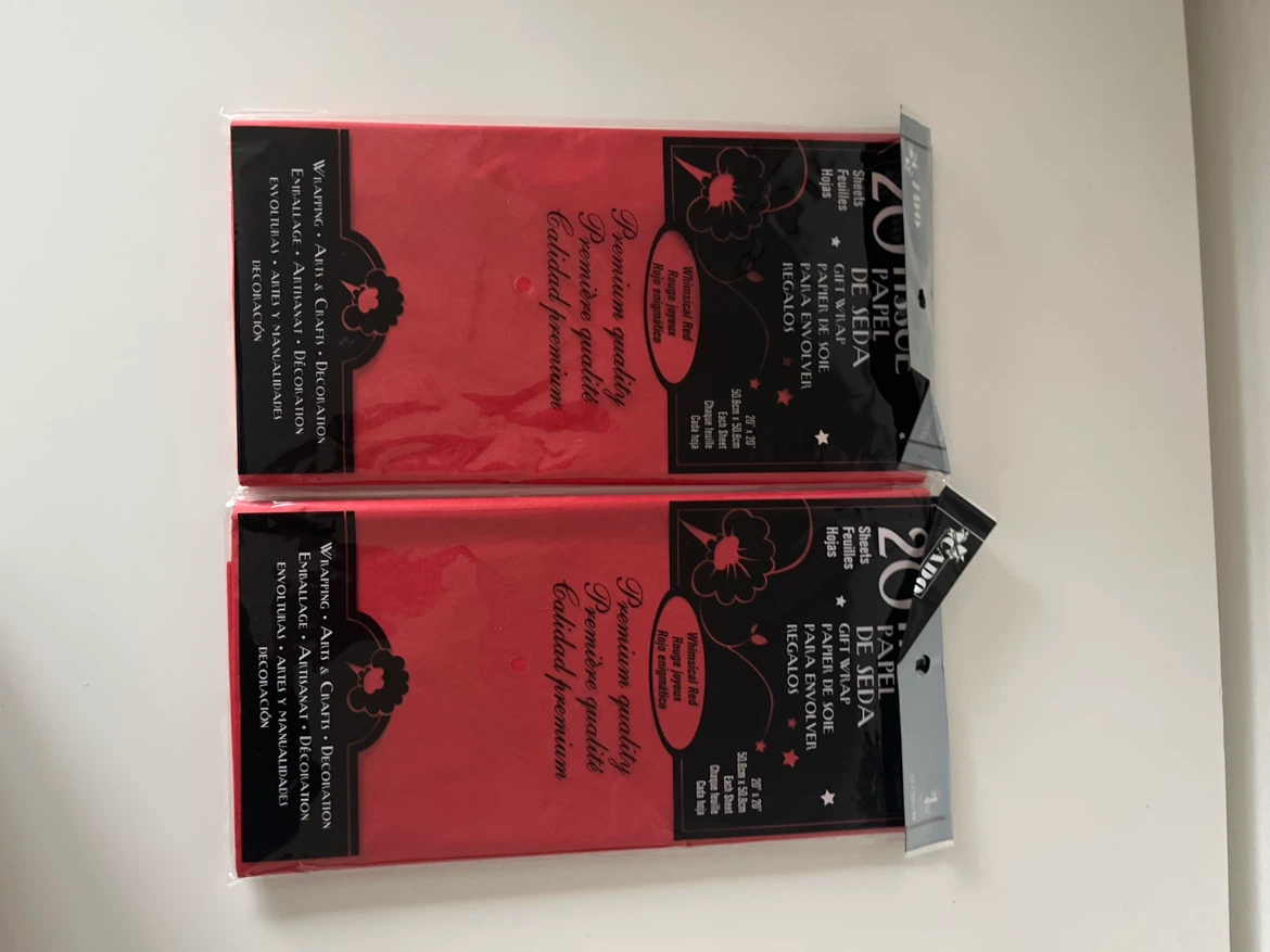 (NEW) 2 Packs Whimsical Red Tissue Gift Wrap