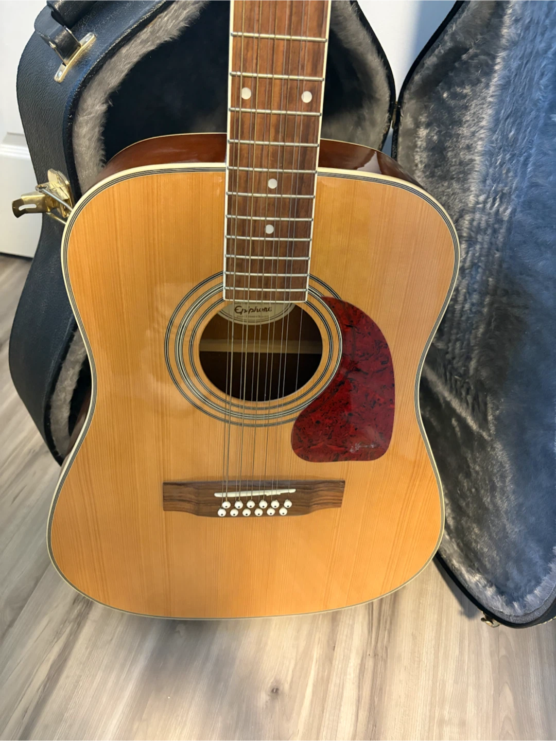 12 string Epiphone guitar & hard case - photo 2