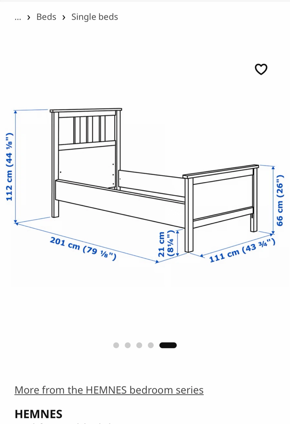 IKEA HEMNES Twin Bed Frame