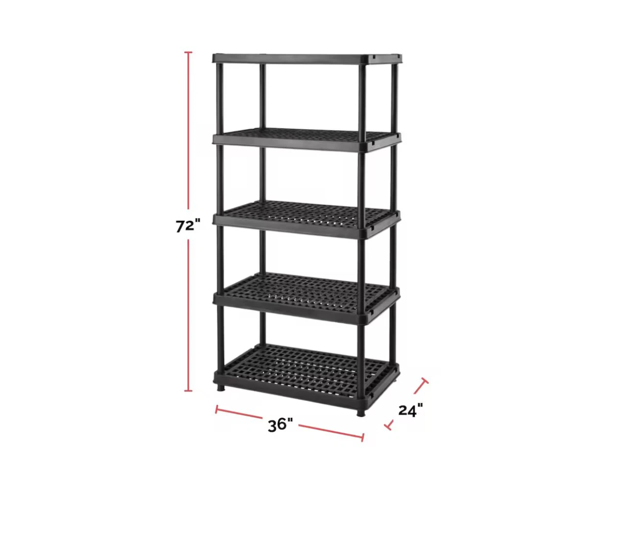 5-Tier Plastic Storage Shelving Unit