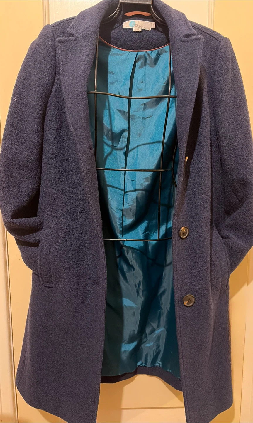 Boden Navy Wool Blend Coat