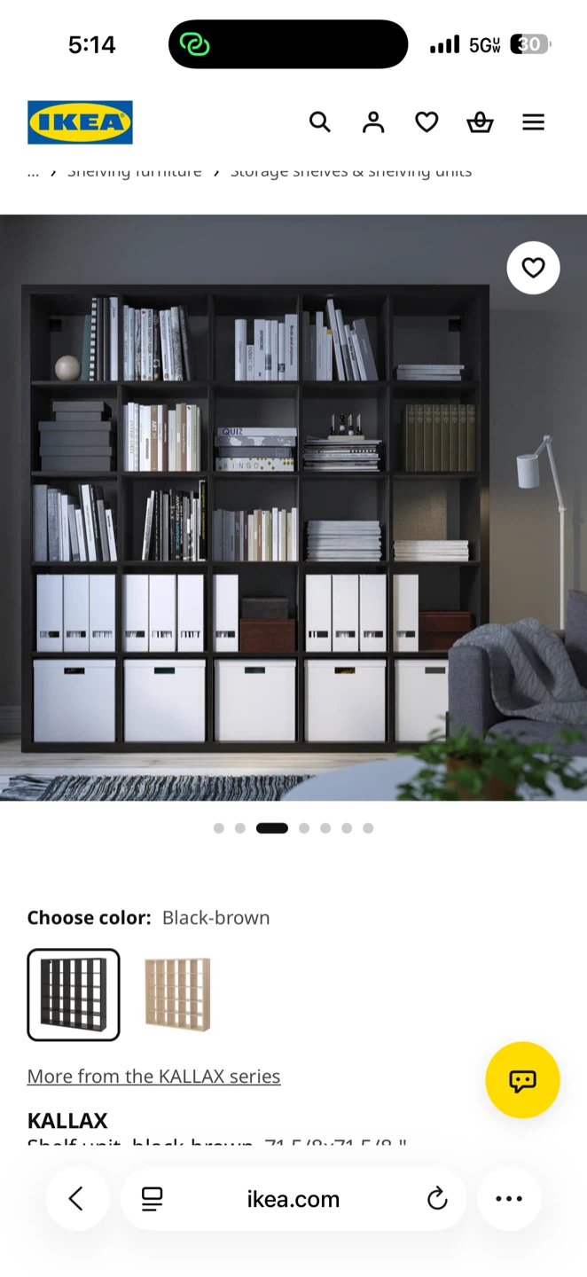 IKEA KALLAX Shelving Unit Black-brown - photo 2