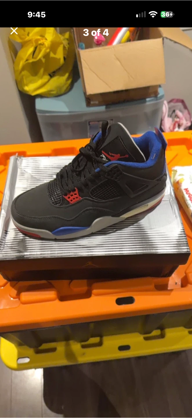 Air Jordan 4 Retro Black/Fire Red-Deep Royal Blue - photo 2